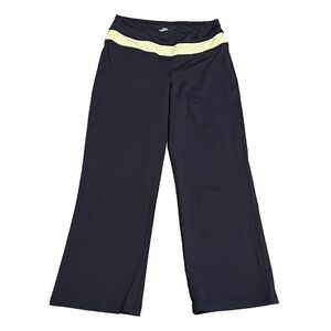 NEW FILA straight leg capri pants crop mid rise gray yellow stretchy small